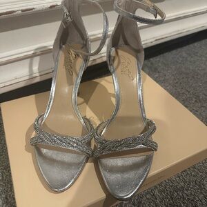 Elegant Silver Stiletto Heels-NWT